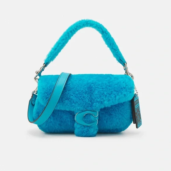 πππ COACH THE LIL NAS X DROP TABBY 18 SHEARLING/LEATHER SHOULDER BAG - Picture 3 of 15